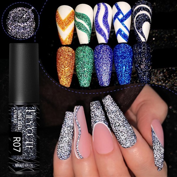 Lily Cute Reflective Glitter Nail art çizim ojesi R09 (54152-3) - detay görseli 2
