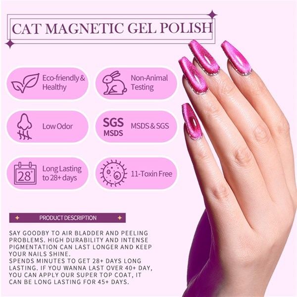 Born Pretty10 ml Jelly Amber Serisi Kedi Gözü Kalıcı oje CMG-07 (55832) - detay görseli 3