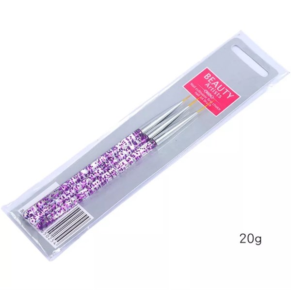 Nail Art çizim fırça seti (Mor) - detay görseli 3