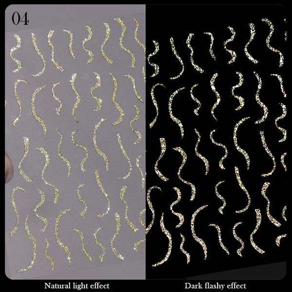 3D Reflektif efekt nail art sticker  model - 4 (55881-4)