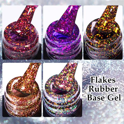 Kalıcı oje Flakes Rubber Base 7 ml URB123