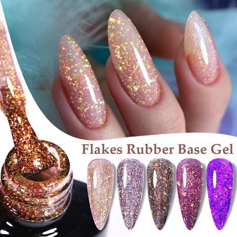 Kalıcı oje Flakes Rubber Base 7 ml URB126