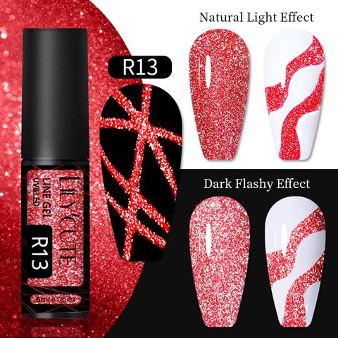Lily Cute Reflective Glitter Nail art çizim ojesi R013 (54152-7)