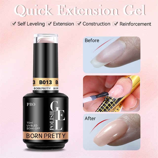 BORN PRETTY PRO 15ml BIAB HEMA Free Quick Building Nail Extension Gel B001 (59654)