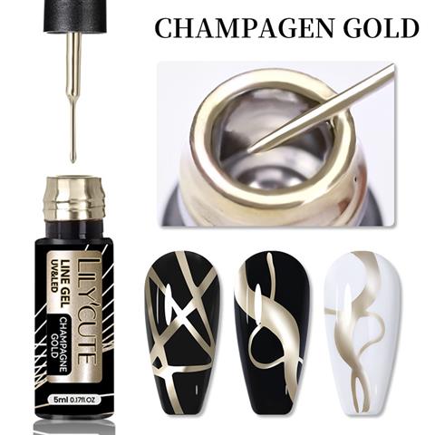 Lily Cute Metalik Nail art çizim ojesi CHAMPAGEN GOLD (56567)