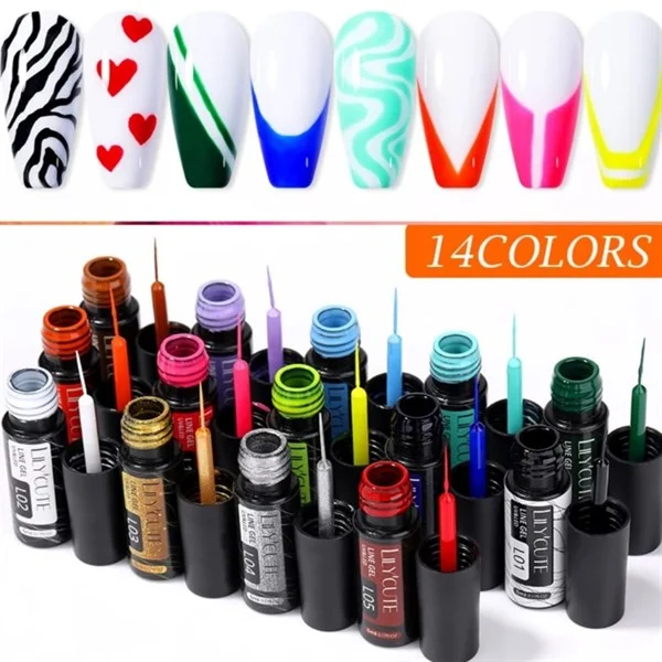 Lily Cute Nail art çizim ojesi (UV gel) Siyah 53335-01 - detay görseli 4